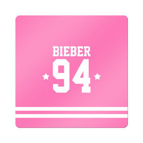 Магнит виниловый Квадрат с принтом Bieber Team Pink в Екатеринбурге, полимерный материал с магнитным слоем | размер 9*9 см, закругленные углы | Тематика изображения на принте: bieber | justin bieber | бибер | джастин бибер