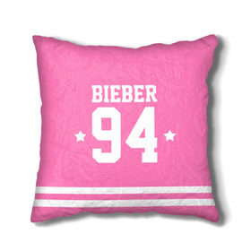 Подушка 3D с принтом Bieber Team Pink в Екатеринбурге, наволочка – 100% полиэстер, наполнитель – холлофайбер (легкий наполнитель, не вызывает аллергию). | состоит из подушки и наволочки. Наволочка на молнии, легко снимается для стирки | bieber | justin bieber | бибер | джастин бибер
