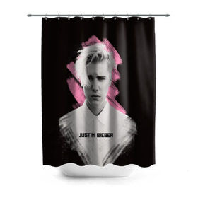 Штора 3D для ванной с принтом Justin Bieber / Pink splash в Екатеринбурге, 100% полиэстер | плотность материала — 100 г/м2. Стандартный размер — 146 см х 180 см. По верхнему краю — пластиковые люверсы для креплений. В комплекте 10 пластиковых колец | bieber | justin bieber | бибер | джастин бибер