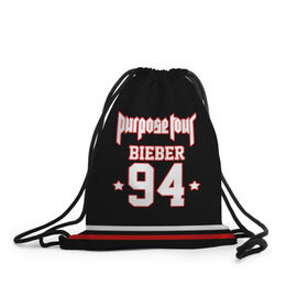 Рюкзак-мешок 3D с принтом Bieber Team Black в Екатеринбурге, 100% полиэстер | плотность ткани — 200 г/м2, размер — 35 х 45 см; лямки — толстые шнурки, застежка на шнуровке, без карманов и подкладки | bieber | justin bieber | бибер | джастин бибер