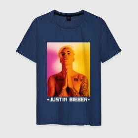 Мужская футболка хлопок с принтом Bieber Star в Екатеринбурге, 100% хлопок | прямой крой, круглый вырез горловины, длина до линии бедер, слегка спущенное плечо. | Тематика изображения на принте: bieber | justin bieber | бибер | джастин бибер