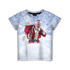 Детская футболка 3D с принтом GTA 5 Online в Екатеринбурге, 100% гипоаллергенный полиэфир | прямой крой, круглый вырез горловины, длина до линии бедер, чуть спущенное плечо, ткань немного тянется | auto | christmas | dead | grand | gta | gta5 | new | rdr | red | redemption | rockstar | theft | year | гта | дед мороз | клаус | нг | новый год | санта