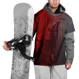 Накидка на куртку 3D с принтом GRAY&RED MIRROR ABSTRACT в Екатеринбурге, 100% полиэстер |  | Тематика изображения на принте: 