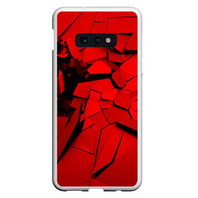 Чехол для Samsung S10E с принтом Carbon abstraction RED в Екатеринбурге, Силикон | Область печати: задняя сторона чехла, без боковых панелей | abstraction | geometry | абстракция | геометрия | грань | краски | кубик | кубики | линии | мозаика | разноцветные | ребро | текстура | тени | узор