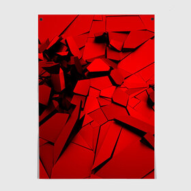 Постер с принтом Carbon abstraction RED в Екатеринбурге, 100% бумага
 | бумага, плотность 150 мг. Матовая, но за счет высокого коэффициента гладкости имеет небольшой блеск и дает на свету блики, но в отличии от глянцевой бумаги не покрыта лаком | abstraction | geometry | абстракция | геометрия | грань | краски | кубик | кубики | линии | мозаика | разноцветные | ребро | текстура | тени | узор