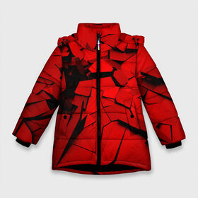 Зимняя куртка для девочек 3D с принтом Carbon abstraction RED в Екатеринбурге, ткань верха — 100% полиэстер; подклад — 100% полиэстер, утеплитель — 100% полиэстер. | длина ниже бедра, удлиненная спинка, воротник стойка и отстегивающийся капюшон. Есть боковые карманы с листочкой на кнопках, утяжки по низу изделия и внутренний карман на молнии. 

Предусмотрены светоотражающий принт на спинке, радужный светоотражающий элемент на пуллере молнии и на резинке для утяжки. | abstraction | geometry | абстракция | геометрия | грань | краски | кубик | кубики | линии | мозаика | разноцветные | ребро | текстура | тени | узор