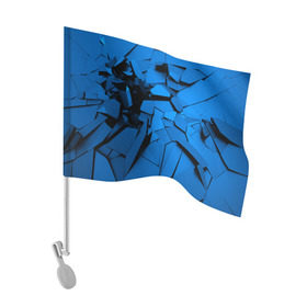 Флаг для автомобиля с принтом Carbon abstraction BLUE в Екатеринбурге, 100% полиэстер | Размер: 30*21 см | Тематика изображения на принте: abstraction | geometry | абстракция | геометрия | грань | краски | кубик | кубики | линии | мозаика | разноцветные | ребро | текстура | тени | узор