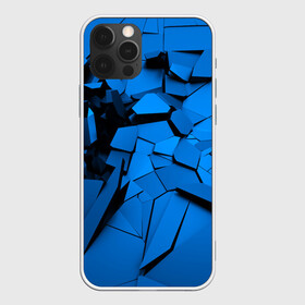 Чехол для iPhone 12 Pro Max с принтом Carbon abstraction BLUE в Екатеринбурге, Силикон |  | abstraction | geometry | абстракция | геометрия | грань | краски | кубик | кубики | линии | мозаика | разноцветные | ребро | текстура | тени | узор