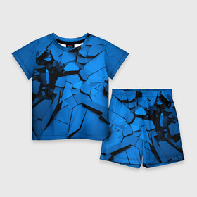Детский костюм с шортами 3D с принтом Carbon abstraction BLUE в Екатеринбурге,  |  | Тематика изображения на принте: abstraction | geometry | абстракция | геометрия | грань | краски | кубик | кубики | линии | мозаика | разноцветные | ребро | текстура | тени | узор