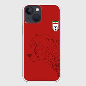 Чехол для iPhone 13 mini с принтом Иран, форма в Екатеринбурге,  |  | Тематика изображения на принте: fifa | леопард | фифа | флаг | чемпионат мира