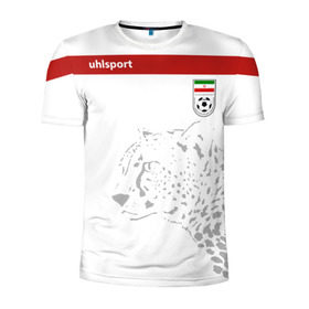 Мужская футболка 3D спортивная с принтом Иран, форма в Екатеринбурге, 100% полиэстер с улучшенными характеристиками | приталенный силуэт, круглая горловина, широкие плечи, сужается к линии бедра | fifa | леопард | фифа | чемпионат мира