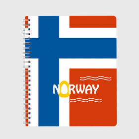 Тетрадь с принтом Норвегия в Екатеринбурге, 100% бумага | 48 листов, плотность листов — 60 г/м2, плотность картонной обложки — 250 г/м2. Листы скреплены сбоку удобной пружинной спиралью. Уголки страниц и обложки скругленные. Цвет линий — светло-серый
 | europe | norway | европа | норвегия | путешествие | флаг