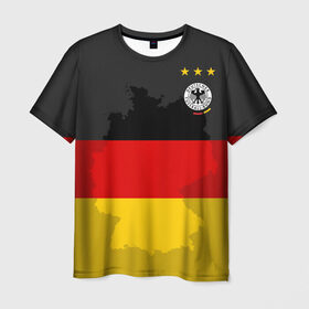 Мужская футболка 3D с принтом Германия, форма в Екатеринбурге, 100% полиэфир | прямой крой, круглый вырез горловины, длина до линии бедер | fc |  сборная | германия | спорт | спортивные | фк | футбол | футбольный клуб