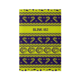 Обложка для паспорта матовая кожа с принтом Blink-182 NEW YEAR COLLECTION в Екатеринбурге, натуральная матовая кожа | размер 19,3 х 13,7 см; прозрачные пластиковые крепления | Тематика изображения на принте: 