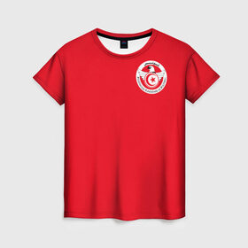 Женская футболка 3D с принтом Тунис, форма в Екатеринбурге, 100% полиэфир ( синтетическое хлопкоподобное полотно) | прямой крой, круглый вырез горловины, длина до линии бедер | cup | fifa | russia | world | фифа | чемпионат мира