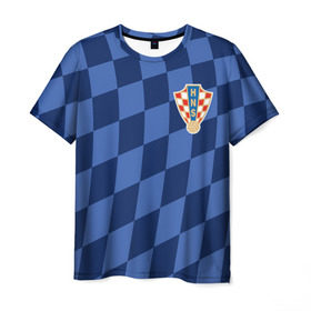 Мужская футболка 3D с принтом Хорватия, форма в Екатеринбурге, 100% полиэфир | прямой крой, круглый вырез горловины, длина до линии бедер | croatia | fc | fifa | football | national team | uniform | сборная | фифа | фк | форма | футбол | хорватия