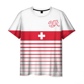 Мужская футболка 3D с принтом Швейцария, форма в Екатеринбурге, 100% полиэфир | прямой крой, круглый вырез горловины, длина до линии бедер | fc | спорт | спортивные | фк | футбол | футбольный клуб | швейцария