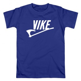 Мужская футболка хлопок с принтом Vike в Екатеринбурге, 100% хлопок | прямой крой, круглый вырез горловины, длина до линии бедер, слегка спущенное плечо. | vikings | викинги