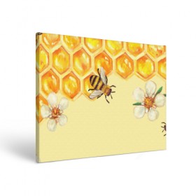Холст прямоугольный с принтом Любители меда в Екатеринбурге, 100% ПВХ |  | Тематика изображения на принте: крылья | мед | насекомое | полет | природа | пчелы | улей | цветное | яркое