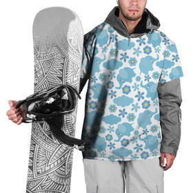 Накидка на куртку 3D с принтом Слоники в Екатеринбурге, 100% полиэстер |  | синий | слон