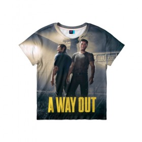 Детская футболка 3D с принтом A Way Out в Екатеринбурге, 100% гипоаллергенный полиэфир | прямой крой, круглый вырез горловины, длина до линии бедер, чуть спущенное плечо, ткань немного тянется | a way out