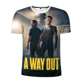 Мужская футболка 3D спортивная с принтом A Way Out в Екатеринбурге, 100% полиэстер с улучшенными характеристиками | приталенный силуэт, круглая горловина, широкие плечи, сужается к линии бедра | a way out