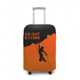 Чехол для чемодана 3D с принтом climbing в Екатеринбурге, 86% полиэфир, 14% спандекс | двустороннее нанесение принта, прорези для ручек и колес | adrenaline | extreme | hiking | mountaineering | mountains | risk | rock climb | rocks | sport | адреналин | альпинизм | высота | горы | риск | скалолазание | скалы | спорт | туризм | экстрим