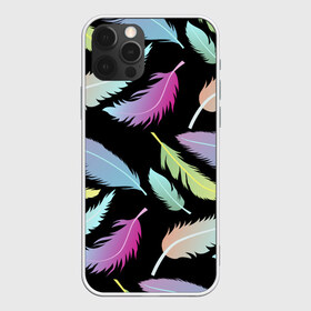 Чехол для iPhone 12 Pro Max с принтом Радужные перья в Екатеринбурге, Силикон |  | арт | белый | мульт | новинки | прикольный | птица | рисунок | сова | филин | черный
