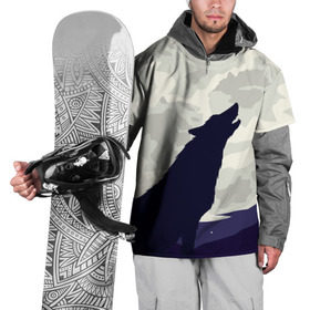 Накидка на куртку 3D с принтом Ночной житель в Екатеринбурге, 100% полиэстер |  | волк | дикая | дикий | животное | лес | луна | ночь | собака | тьма