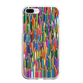 Чехол для iPhone 7Plus/8 Plus матовый с принтом Разноцветные карандаши в Екатеринбурге, Силикон | Область печати: задняя сторона чехла, без боковых панелей | дизайнер | карандаш | палитра | паттерн | радуга | рисование | рисунок | художник | цвет | цветной | школа