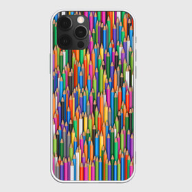 Чехол для iPhone 12 Pro Max с принтом Разноцветные карандаши в Екатеринбурге, Силикон |  | дизайнер | карандаш | палитра | паттерн | радуга | рисование | рисунок | художник | цвет | цветной | школа