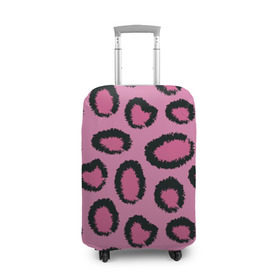 Чехол для чемодана 3D с принтом Розовый гепард в Екатеринбурге, 86% полиэфир, 14% спандекс | двустороннее нанесение принта, прорези для ручек и колес | Тематика изображения на принте: африка | животное | леопард