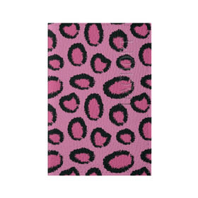 Обложка для паспорта матовая кожа с принтом Розовый гепард в Екатеринбурге, натуральная матовая кожа | размер 19,3 х 13,7 см; прозрачные пластиковые крепления | Тематика изображения на принте: африка | животное | леопард
