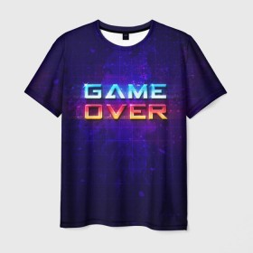Мужская футболка 3D с принтом Game Over в Екатеринбурге, 100% полиэфир | прямой крой, круглый вырез горловины, длина до линии бедер | game | игра | игрок | карта | компьютерные игры | стратегия