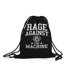 Рюкзак-мешок 3D с принтом Rage Against the Machine в Екатеринбурге, 100% полиэстер | плотность ткани — 200 г/м2, размер — 35 х 45 см; лямки — толстые шнурки, застежка на шнуровке, без карманов и подкладки | Тематика изображения на принте: rage against the machine | альтернативный | америка | американская рок группа | брэд уилк | жанр | зак де ла роча | калифорния | лос анджелес | метал | музыка | ню метал | рок | рэп метал | рэп рок | рэпкор | сша