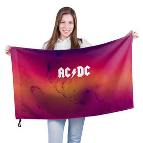 Флаг 3D с принтом AC DC COLLECTION SPACE EDITION в Екатеринбурге, 100% полиэстер | плотность ткани — 95 г/м2, размер — 67 х 109 см. Принт наносится с одной стороны | ac dc | logo | music | pop | rock | usa | альтернатива | металл | музыка | музыкальный | поп | рок