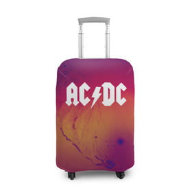 Чехол для чемодана 3D с принтом AC DC COLLECTION SPACE EDITION в Екатеринбурге, 86% полиэфир, 14% спандекс | двустороннее нанесение принта, прорези для ручек и колес | ac dc | logo | music | pop | rock | usa | альтернатива | металл | музыка | музыкальный | поп | рок