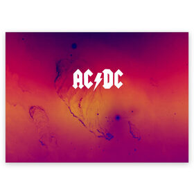 Поздравительная открытка с принтом AC DC COLLECTION SPACE EDITION в Екатеринбурге, 100% бумага | плотность бумаги 280 г/м2, матовая, на обратной стороне линовка и место для марки
 | Тематика изображения на принте: ac dc | logo | music | pop | rock | usa | альтернатива | металл | музыка | музыкальный | поп | рок