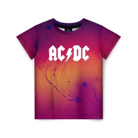 Детская футболка 3D с принтом AC DC COLLECTION SPACE EDITION в Екатеринбурге, 100% гипоаллергенный полиэфир | прямой крой, круглый вырез горловины, длина до линии бедер, чуть спущенное плечо, ткань немного тянется | ac dc | logo | music | pop | rock | usa | альтернатива | металл | музыка | музыкальный | поп | рок