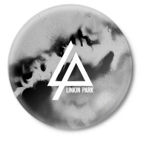 Значок с принтом LINKIN PARK GRAY ABSTRACT ROCK в Екатеринбурге,  металл | круглая форма, металлическая застежка в виде булавки | linkin park | logo | music | pop | rock | альтернатива | металл | музыка | музыкальный | поп | рок | честер беннингтон