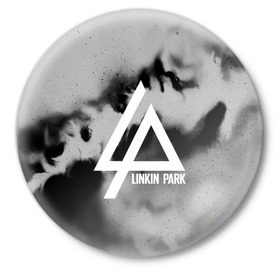 Значок с принтом LINKIN PARK GRAY ABSTRACT ROCK в Екатеринбурге,  металл | круглая форма, металлическая застежка в виде булавки | Тематика изображения на принте: linkin park | logo | music | pop | rock | альтернатива | металл | музыка | музыкальный | поп | рок | честер беннингтон