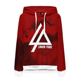 Женская толстовка 3D с принтом LINKIN PARK COLOR RED MUSIC в Екатеринбурге, 100% полиэстер  | двухслойный капюшон со шнурком для регулировки, мягкие манжеты на рукавах и по низу толстовки, спереди карман-кенгуру с мягким внутренним слоем. | linkin park | logo | music | pop | rock | альтернатива | металл | музыка | музыкальный | поп | рок | честер беннингтон