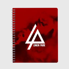 Тетрадь с принтом LINKIN PARK COLOR RED MUSIC в Екатеринбурге, 100% бумага | 48 листов, плотность листов — 60 г/м2, плотность картонной обложки — 250 г/м2. Листы скреплены сбоку удобной пружинной спиралью. Уголки страниц и обложки скругленные. Цвет линий — светло-серый
 | linkin park | logo | music | pop | rock | альтернатива | металл | музыка | музыкальный | поп | рок | честер беннингтон