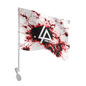 Флаг для автомобиля с принтом LINKIN PARK BLOOD COLLECTION в Екатеринбурге, 100% полиэстер | Размер: 30*21 см | linkin park | logo | music | pop | rock | альтернатива | металл | музыка | музыкальный | поп | рок | честер беннингтон