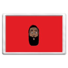 Магнит 45*70 с принтом James Harden в Екатеринбурге, Пластик | Размер: 78*52 мм; Размер печати: 70*45 | 13 | fear the beard | houston rockets | mvp | nba | баскетбол | джеймс харден | нба | хьюстон рокетс