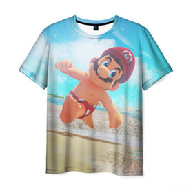 Мужская футболка 3D с принтом Super Mario Odyssey в Екатеринбурге, 100% полиэфир | прямой крой, круглый вырез горловины, длина до линии бедер | nintendo | super mario odyssey | марио | нинтендо