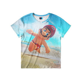 Детская футболка 3D с принтом Super Mario Odyssey в Екатеринбурге, 100% гипоаллергенный полиэфир | прямой крой, круглый вырез горловины, длина до линии бедер, чуть спущенное плечо, ткань немного тянется | Тематика изображения на принте: nintendo | super mario odyssey | марио | нинтендо