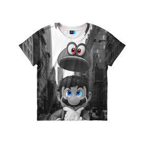 Детская футболка 3D с принтом Super Mario Odyssey в Екатеринбурге, 100% гипоаллергенный полиэфир | прямой крой, круглый вырез горловины, длина до линии бедер, чуть спущенное плечо, ткань немного тянется | Тематика изображения на принте: nintendo | super mario odyssey | марио | нинтендо