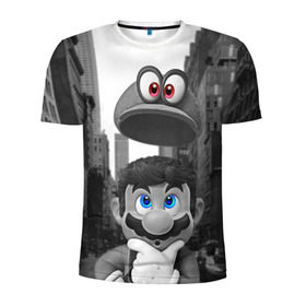 Мужская футболка 3D спортивная с принтом Super Mario Odyssey в Екатеринбурге, 100% полиэстер с улучшенными характеристиками | приталенный силуэт, круглая горловина, широкие плечи, сужается к линии бедра | nintendo | super mario odyssey | марио | нинтендо