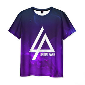 Мужская футболка 3D с принтом LINKIN PARK SPACE COLOR 2018 в Екатеринбурге, 100% полиэфир | прямой крой, круглый вырез горловины, длина до линии бедер | linkin park | logo | music | pop | rock | альтернатива | металл | музыка | музыкальный | поп | рок | честер беннингтон